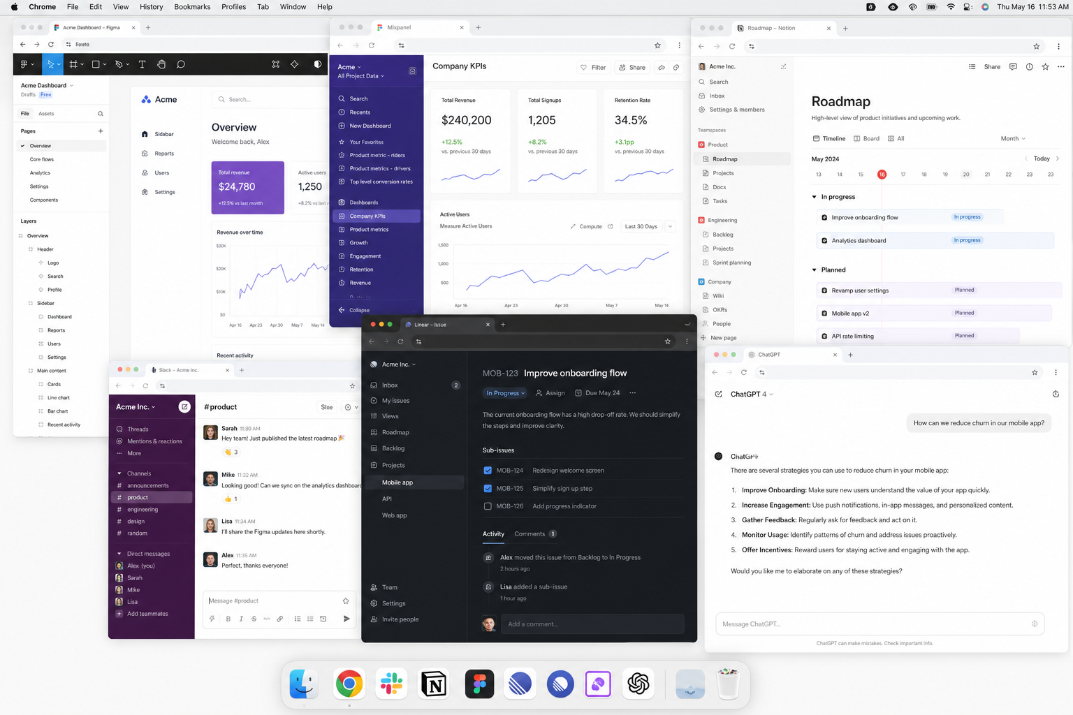 Product tools with no shared memory